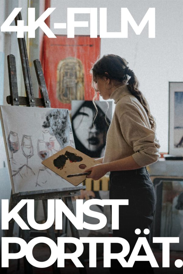 Filmisches Künstlerporträt einer Frau malend vor Staffelei – authentisches Storytelling für Künstlerinnen und Künstler