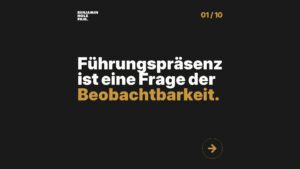 Statement-Bild: "Führungspräsenz ist eine Frage der *Beobachtbarkeit*."