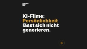 Statement-Bild: "KI-Filme: *Persönlichkeit* lässt sich nicht generieren."