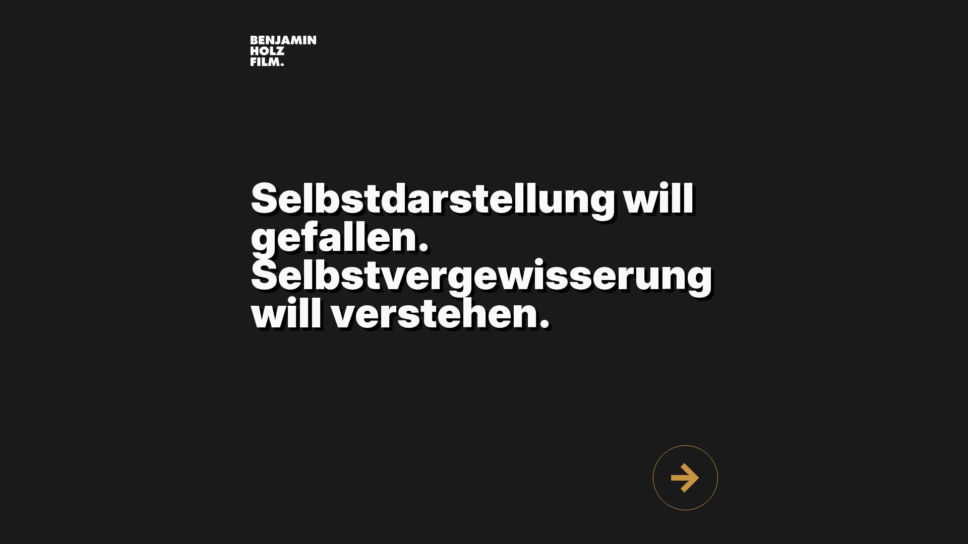 Statement-Bild: "Selbstdarstellung will gefallen. Selbstvergewisserung will verstehen."